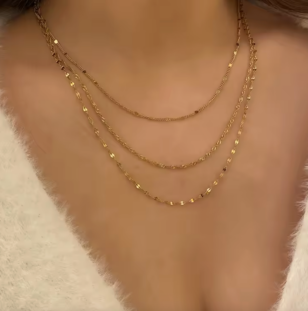 925 Sterling Silver Three-Layer Necklace