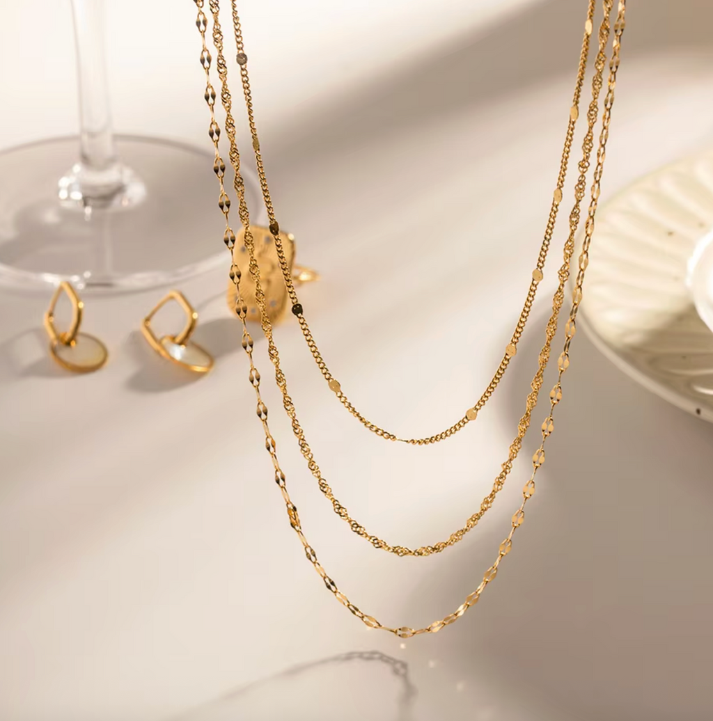 925 Sterling Silver Three-Layer Necklace