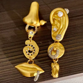 Asymmetrical Human Face Earrings