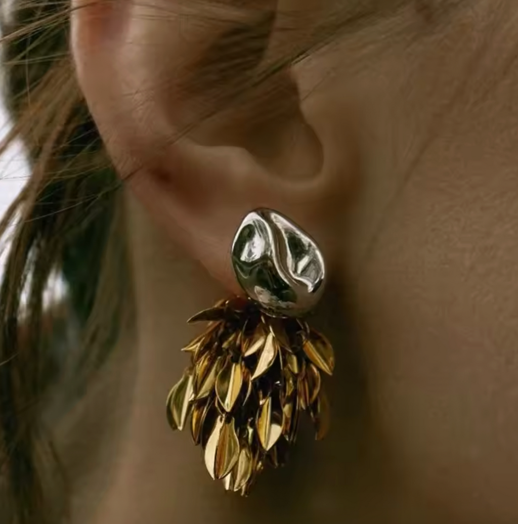 Vintage Tassel Geometric Stud Earrings