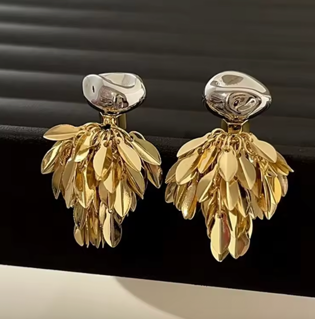 Vintage Tassel Geometric Stud Earrings