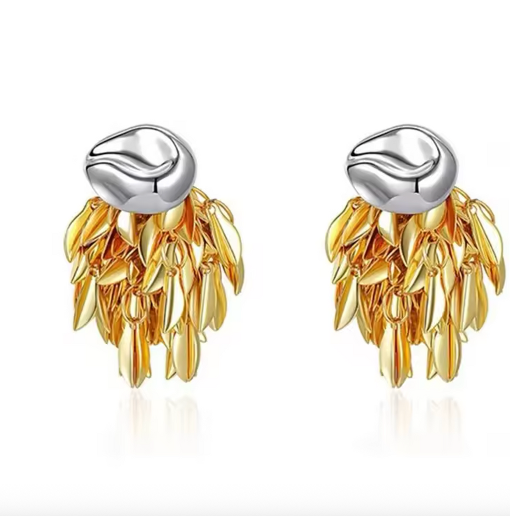 Vintage Tassel Geometric Stud Earrings