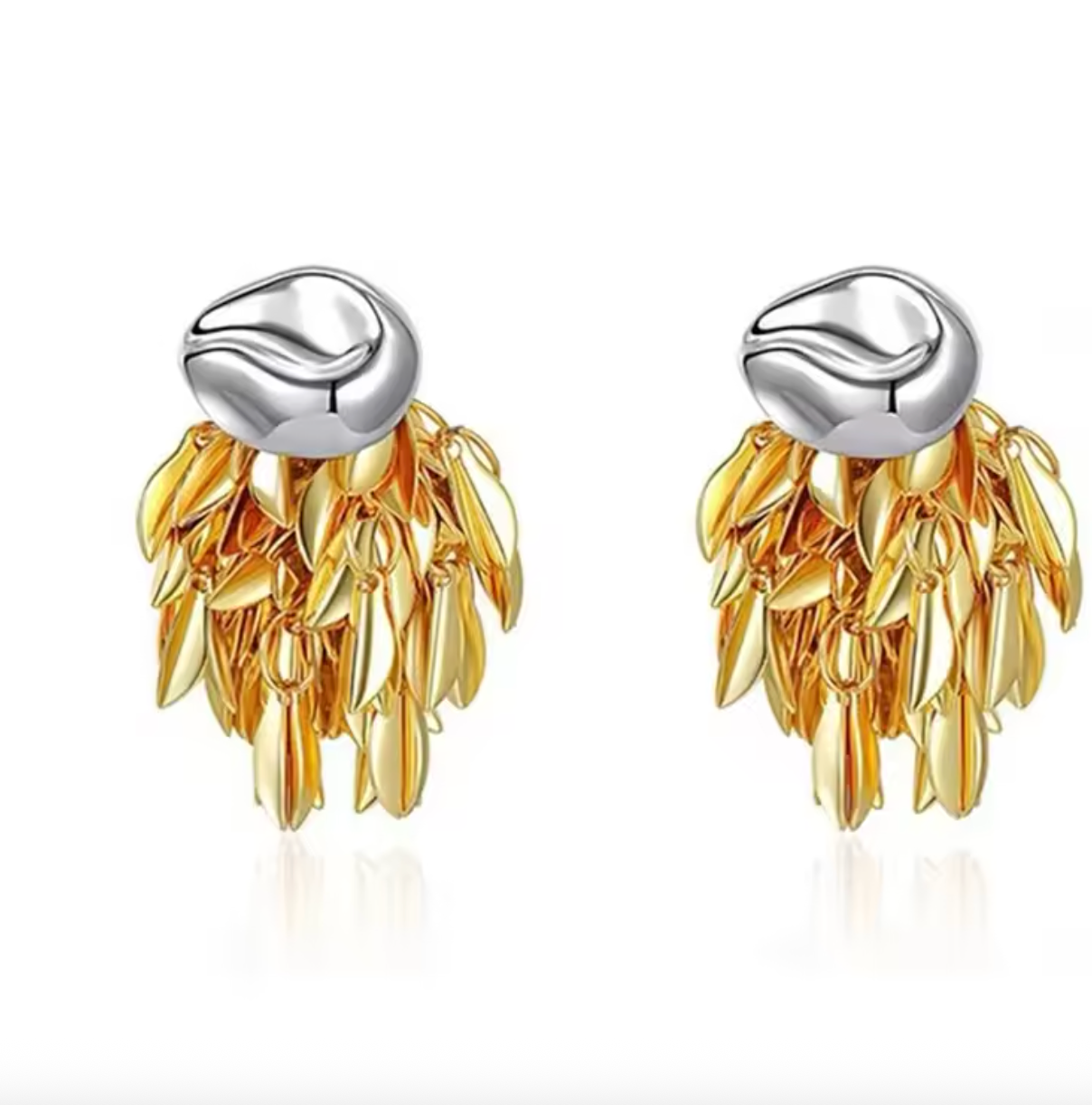 Vintage Tassel Geometric Stud Earrings