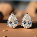 Certified Pear Cut Moissanite Stud Earrings