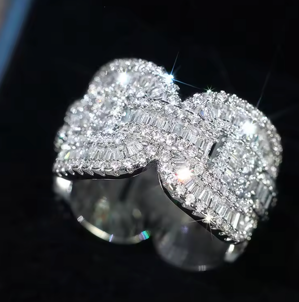 Cubic Zirconia Chain-Link Ring