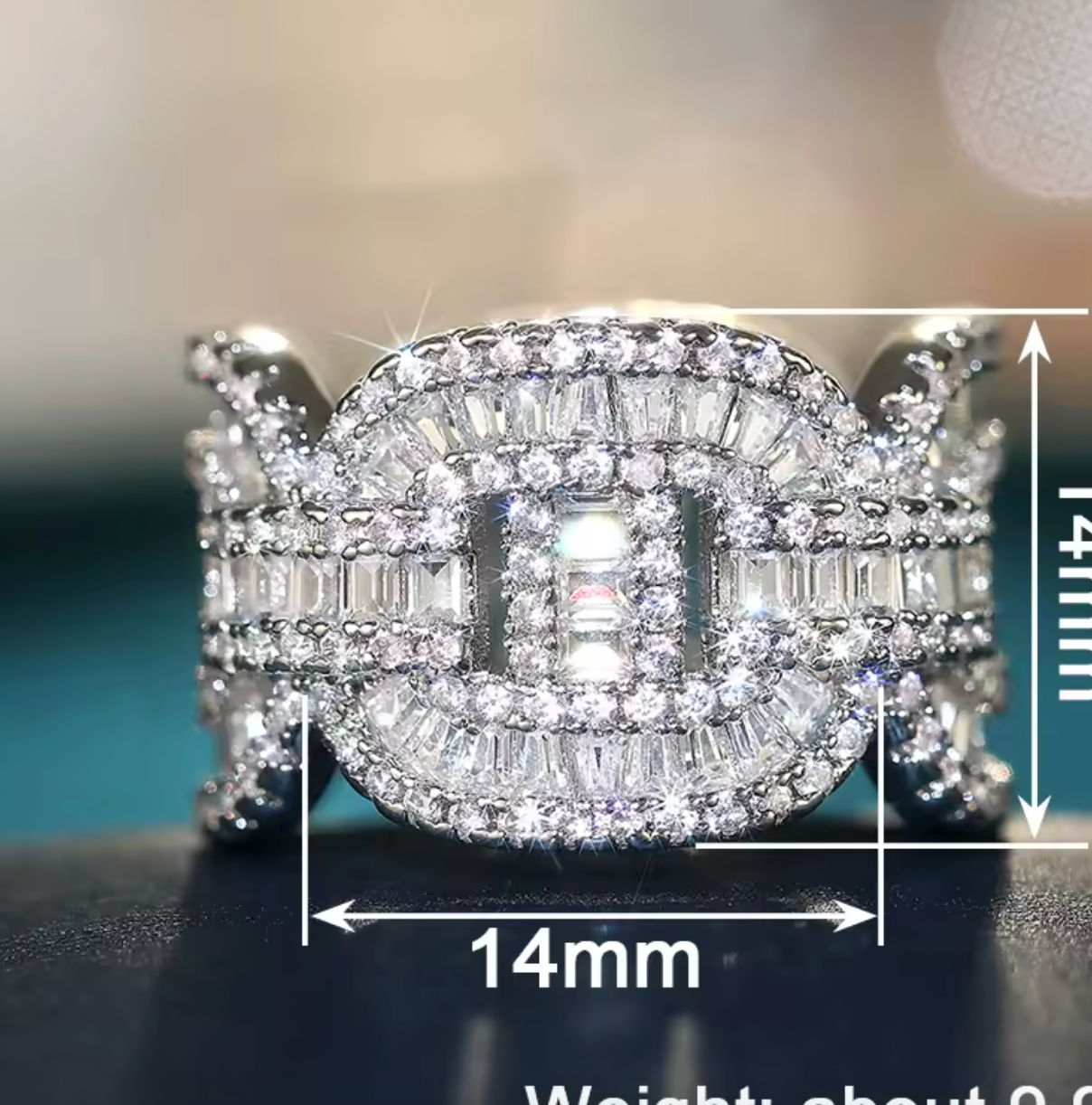 Cubic Zirconia Chain-Link Ring