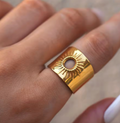 Exquisite Hollow Sun Stainless Steel Ring