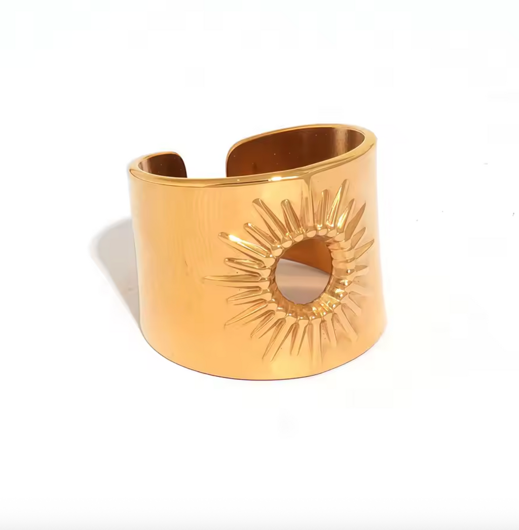Exquisite Hollow Sun Stainless Steel Ring
