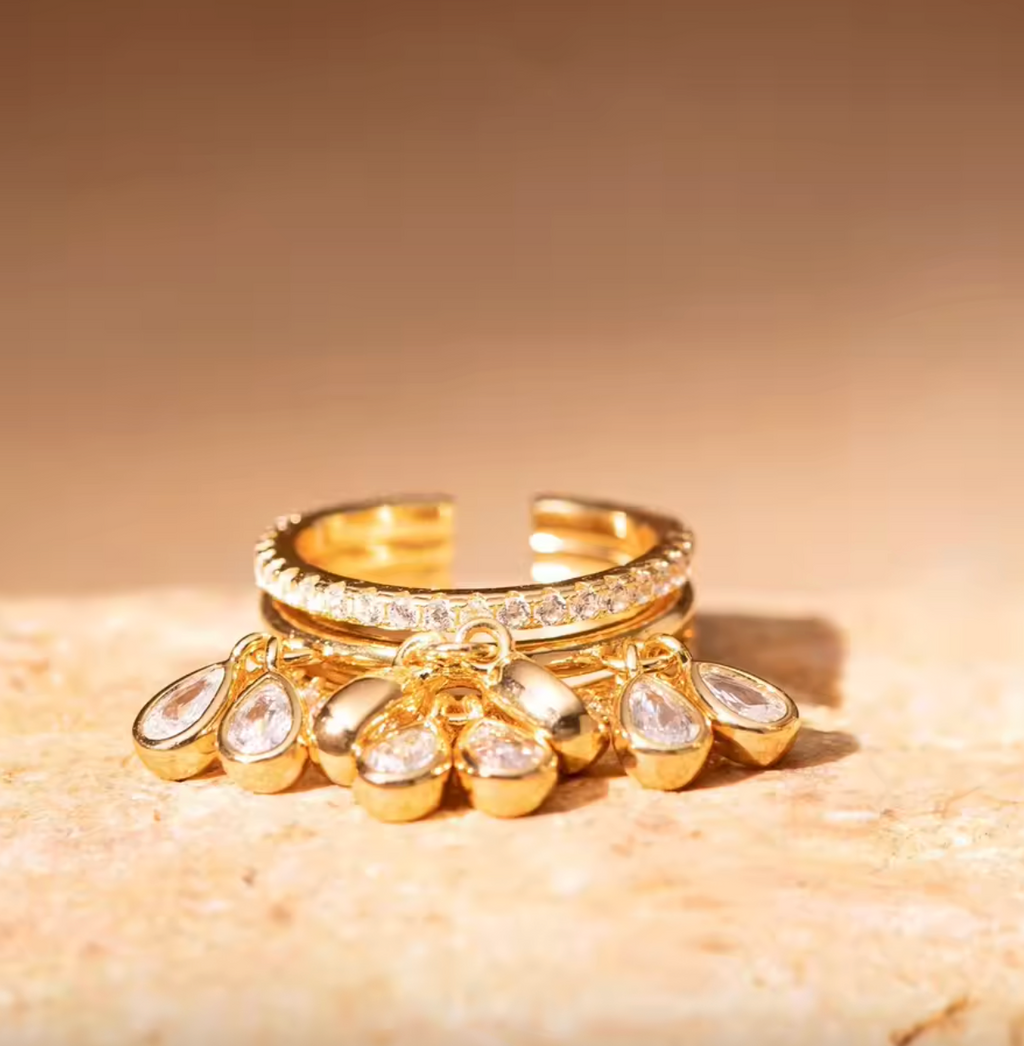 Tassel Water Drop Zircon Ring